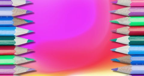Colorful Pencils Arranged Against Vibrant Abstract Background - Download Free Stock Images Pikwizard.com