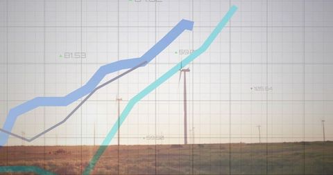 Translucent Graphs over Peaceful Field at Sunset