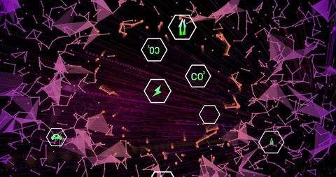 Futuristic Eco-Friendly Icons in Digital Abstract Network - Download Free Stock Images Pikwizard.com