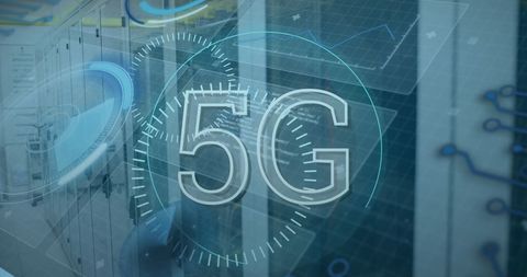 Futuristic 5G Technology Concept with Servers and Data Processing - Download Free Stock Images Pikwizard.com