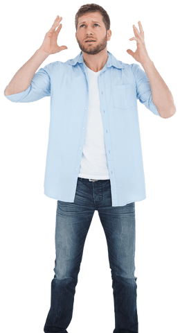 transparent man looking upset with hands raised - Download Free Stock Videos Pikwizard.com