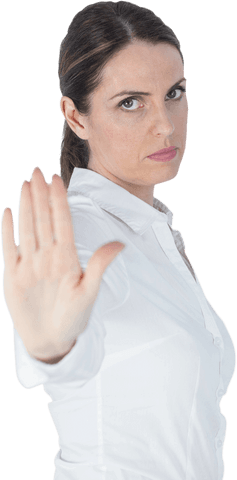 transparent serious businesswoman making stop gesture - Download Free Stock Videos Pikwizard.com