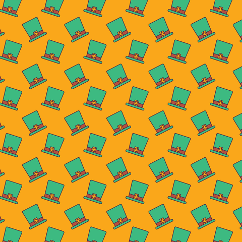 Seamless Transparent Pattern of St. Patrick's Day Hats on Orange Background - Download Free Stock Videos Pikwizard.com