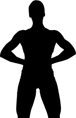 Silhouette of Sportswoman in Action on Transparent Background