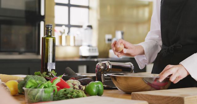 Chef Preparing Fresh Ingredients In Modern Kitchen - Download Free Stock Images Pikwizard.com