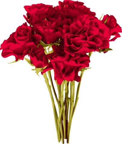 Elegant red rose bouquet transparent floral arrangement
