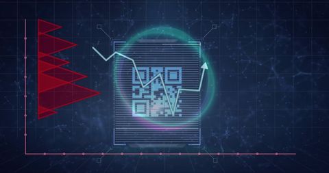 QR Code with Graph on Digital Financial Background - Download Free Stock Images Pikwizard.com