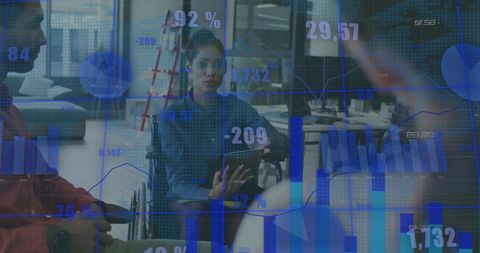 Business Team Analyzing Digital Finance Data in Modern Office