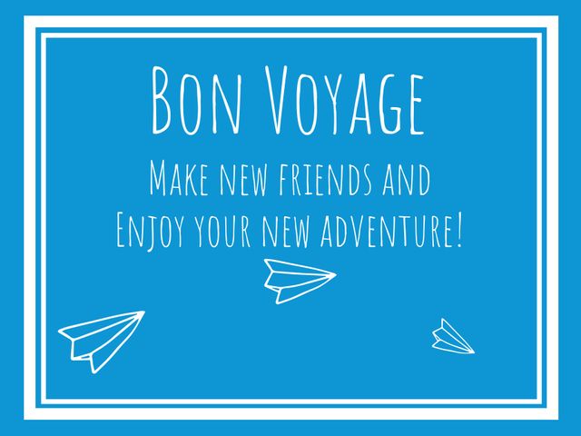 Bon Voyage Card with Paper Planes for New Adventures and Friendships - Download Free Stock Templates Pikwizard.com