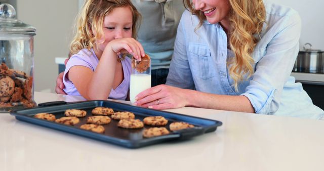 Family Baking Cookies and Enjoying Together in a Kitchen - Download Free Stock Images Pikwizard.com