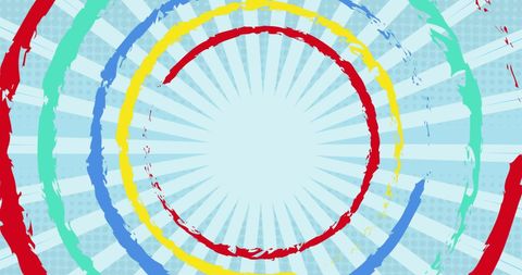 Abstract Multicolored Circles and Blue Stripes Art - Download Free Stock Images Pikwizard.com