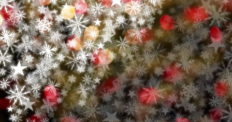 Festive Snowflakes and Glowing Lights Holiday Background