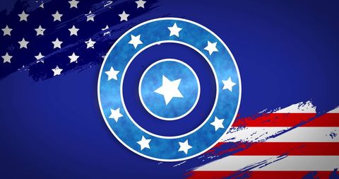 American Flag Roundel with Stars and Stripes Theme