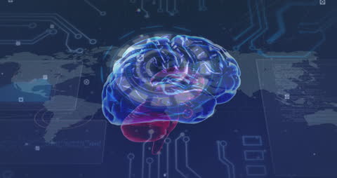 Futuristic Digital Brain with Global Technology Theme