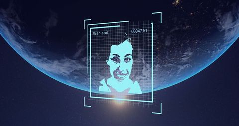 Biometric identification visualization over space horizon
