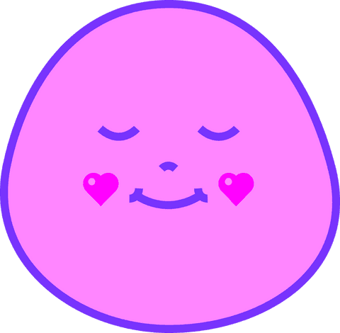 pink blob smiling emoticon with heart cheeks on transparent background - Download Free Stock Videos Pikwizard.com