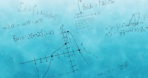 abstract mathematical equations on blue background - Download Free Stock Images Pikwizard.com