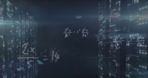 Futuristic Data Center with Floating Mathematical Equations - Download Free Stock Images Pikwizard.com