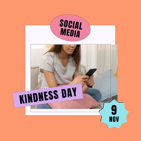 Promoting Kindness Day on Social Media with Smartphone - Download Free Stock Templates Pikwizard.com