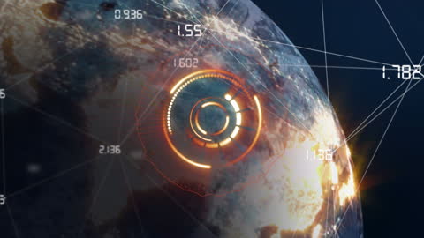 Digital Globe with Data and Grid Overlays