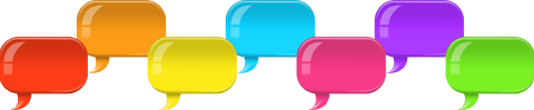 Colorful transparent speech bubbles on speech balloons transparent background