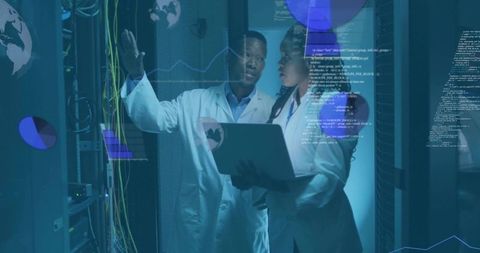 IT Professionals Analyzing Network in Digital Data Center