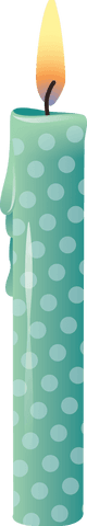 Transparent Green Decorative Candle With Blue Dots Flickering Flame Vector - Download Free Stock Videos Pikwizard.com