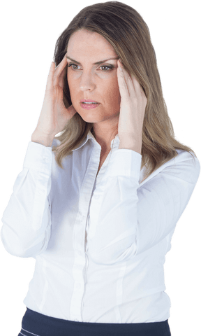 stressed businesswoman with headache in transparent background - Download Free Stock Videos Pikwizard.com