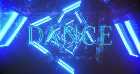 Futuristic Dance Sign in Neon Blue Lights - Download Free Stock Images Pikwizard.com