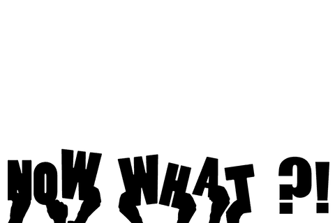 Hands with question text on transparent background