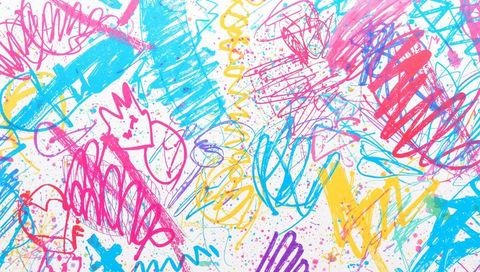 Vibrant artistic scribbles and doodles illustration