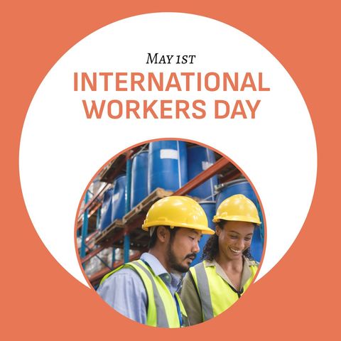 international workers day celebration at factory - Download Free Stock Templates Pikwizard.com