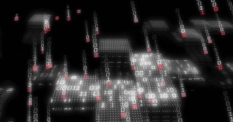 Binary Code Data Streaming on Black Background - Download Free Stock Images Pikwizard.com