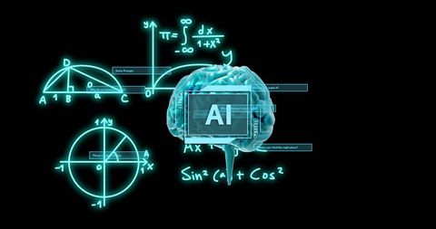 artificial intelligence brain processing mathematical data - Download Free Stock Images Pikwizard.com