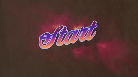 Stylized 'Start' Text with Cosmic Background