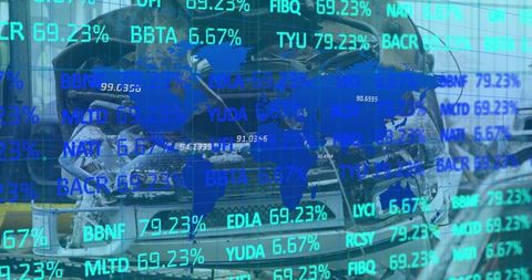 Financial Data Overlaying Car Engine Highlights Industry Growth