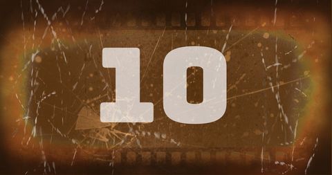 Vintage Film Countdown with Number 10 Overlay - Download Free Stock Images Pikwizard.com