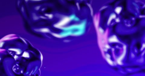 Molten Metallic Shapes on Vibrant Purple Background - Download Free Stock Images Pikwizard.com