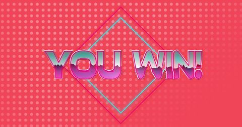 retro 'you win' text on red digital background - Download Free Stock Images Pikwizard.com