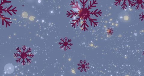 Festive Snowflakes on Winter Blue Background
