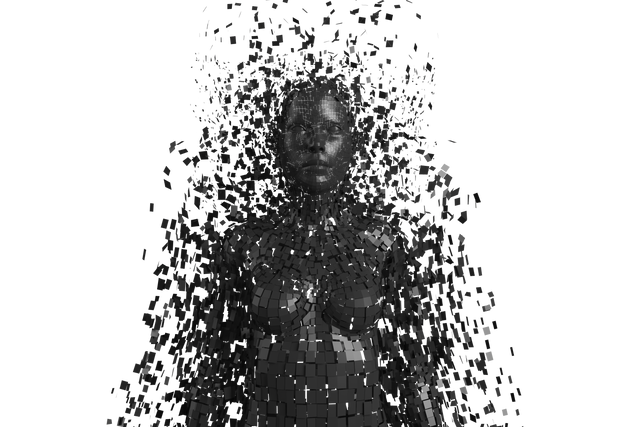 Transparent Digital Woman Disintegrating into Black Pixels - Download Free Stock Videos Pikwizard.com