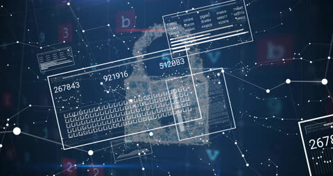Digital Data Security and Networking Animation Concept