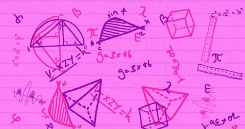 Vibrant Math Equations and Geometric Shapes on Bright Paper - Download Free Stock Images Pikwizard.com