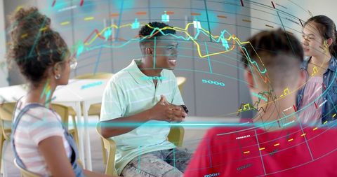 Youth Facilitator Leading Collaborative Data-Driven Discussion for STEM Innovation