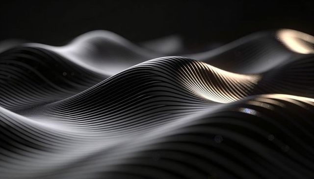Gliding Metallic Wave Ridges with Glossy Striped Grooves under Rim Light