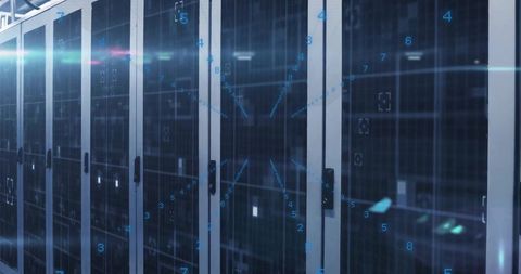 Tech Infrastructure with Data Processing Effects in Server Room - Download Free Stock Images Pikwizard.com