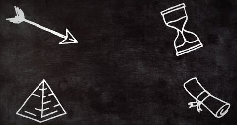 Educational Icons on Blackboard Illustrating Learning Concepts