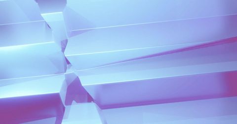 Abstract Geometric Metallic Shapes in Motion with Soft Color Gradient