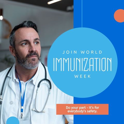 World Immunization Week with Male Doctor Highlighting Healthcare - Download Free Stock Templates Pikwizard.com
