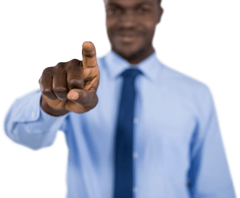 man pointing at transparent touch interface concept - Download Free Stock Videos Pikwizard.com